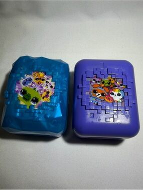 Pixel Character Kids Storage Cases - Blue & Purple